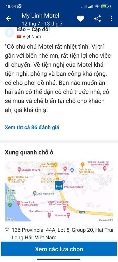 My Linh Motel Long Hải Exterior foto